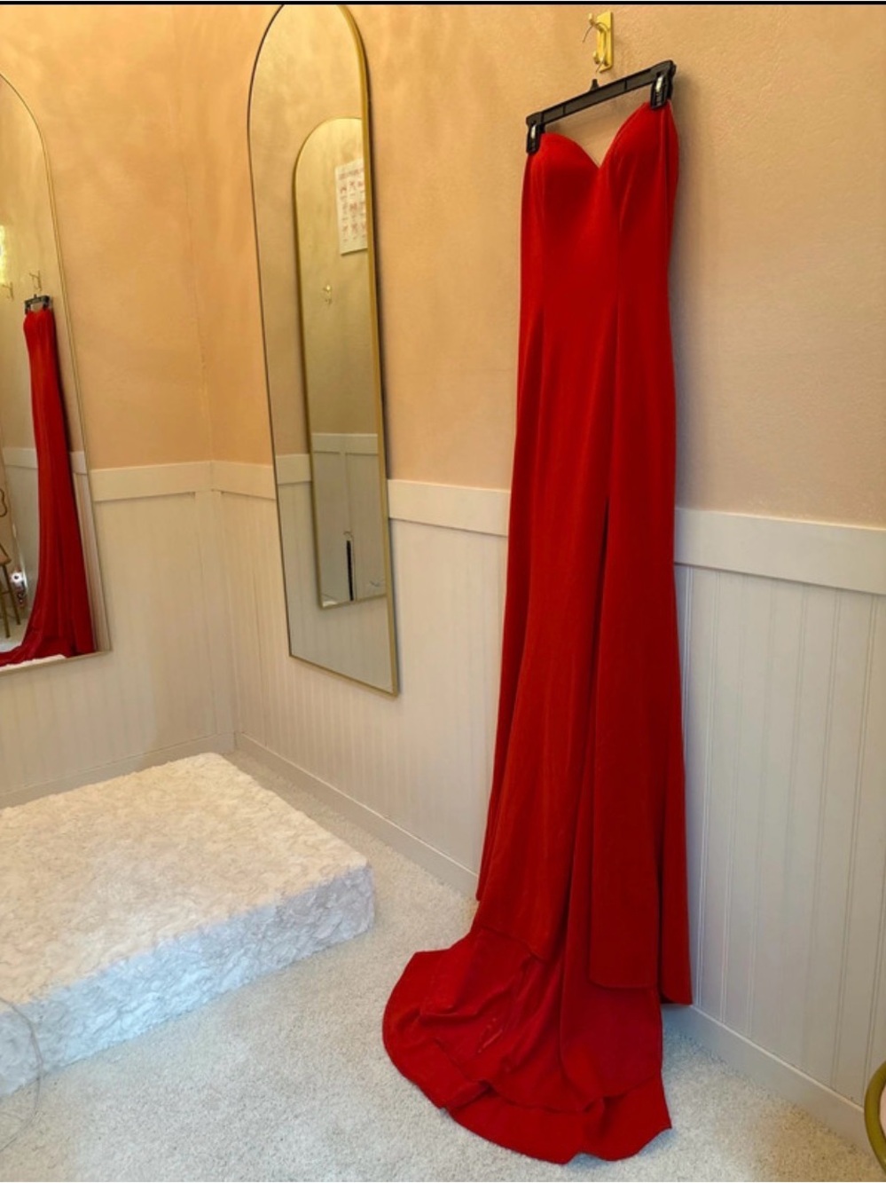 PromGirl Vibrant Red Strapless Prom Gown